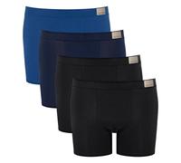 Sloggi Herren Shorts, 4er Pack - GO Natural Short C4P, Boxershorts, Cotton Stretch Schwarz/Blau XL
