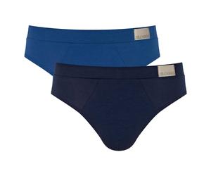 Sloggi Herren Slips, 2er Pack - GO Natural Brief C2P, Unterhose, Cotton Stretch Blau / S S Blau