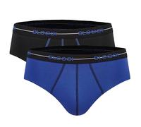Sloggi Herren Slips Start Midi C2P Box – Baumwolle, Schwarz/Blau, Größe L, 4er Pack