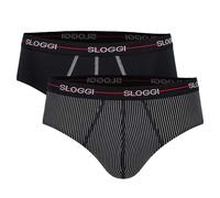 Sloggi Herren Slips 2er Pack - Start midi C2P box, Baumwolle Schwarz/Dunkelgrau 2XL