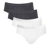 Sloggi Herren Slips, 4er Pack - 24/7 Midi, Unterwäsche, Unterhose, Baumwolle, Logo, einfarbig Weiß/Schwarz L