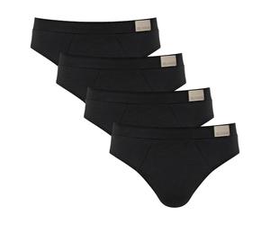 Sloggi Herren Slips, 4er Pack - GO Natural Brief C4P, Unterhose, Cotton Stretch Schwarz / S S Schwarz