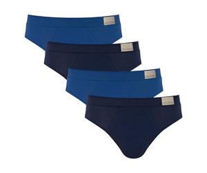 Sloggi Herren Slips, 4er Pack - GO Natural Brief C4P, Unterhose, Cotton Stretch XL Blau