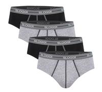 Sloggi Herren Slips 4er Pack - Start midi C4P box, Baumwolle Schwarz/Grau M