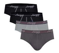 Sloggi Herren Slips 4er Pack - Start midi C4P box, Baumwolle Schwarz/Grau/Schwarz XL