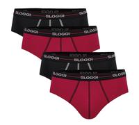 Sloggi Herren Slips 4er Pack - Start midi C4P box, Baumwolle Schwarz/Rot M