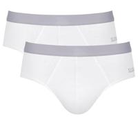 Sloggi Herren Brief GO ABC 2.0 – Bio-Baumwolle, 2er Pack, Weiss, Größe S