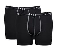 Sloggi Herren Boxershorts 2er Pack - Start Short C2P box Baumwolle, schwarz, L Schwarz
