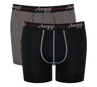 Sloggi Herren Boxershorts 2er Pack - Start Short C2P box Baumwolle, mehrfarbig, L Schwarz/ Dunkelgrau