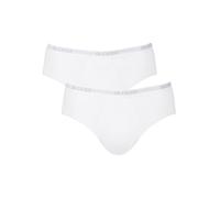 Sloggi Herren-Slips Basic Midi – 2er-Pack, Baumwolle, mit Logo, weiß, Größe M