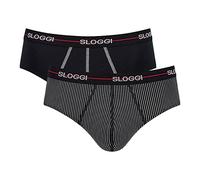 Sloggi Herren Slips 2er Pack - Start midi C2P box, Baumwolle Schwarz/Dunkelgrau M