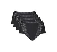 Maxislip SLOGGI "Chic" Gr. 40, 4 St., schwarz (black) Damen Unterhosen Taillenslips mit Einsätzen aus elastischer Spitze (62270423-40)