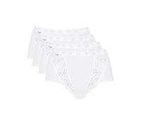 Maxislip SLOGGI "Chic" Gr. 44, 4 St., weiß (white) Damen Unterhosen Taillenslips mit Einsätzen aus elastischer Spitze (88500442-44)