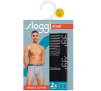 Sloggi Herren Boxershorts 2er Pack - Start Short C2P box Baumwolle, mehrfarbig, S Schwarz/ Dunkelgrau