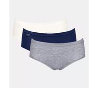 Hüftslip SLOGGI Gr. 36, weiß, marine, grau, meliert, Damen, 95% Baumwolle, 5% Elasthan, Unterhosen (75233215-36) weiß, marine, grau, meliert