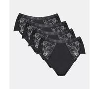 Sloggi Slip „Chic“ – 4er Pack mit elastischen Spitzeneinsätzen – Damen Schwarz 48