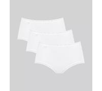 Sloggi Single-Jersey Damen-Hüftslip 24/7 Cotton Lace im 3er-Pack weiss 50