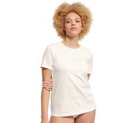 Sloggi T-Shirt mit geripptem Rundhalsausschnitt in Offwhite, Größe L