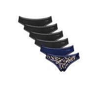 Sloggi Damen Slips, 6er Pack - GO Crush Mini C6P, Unterhose, Stretch-Baumwolle Schwarz/Blau / S S Mehrfarbig