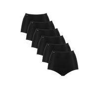 Sloggi Damen Slip Maxi, 6er Pack - 24/7 Microfibre, einfarbig Schwarz / 52 52 Schwarz