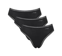 Sloggi Damen Slips, 3er Pack - GO Crush High Leg C3P, Unterhose, Stretch-Baumwolle Schwarz XL