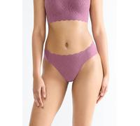 Sloggi Damen-Slip ZERO Feel Bliss – hoher Beinausschnitt, Spitze, Freecut-Kanten – Lila Clover M