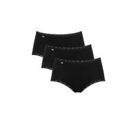 Sloggi Single-Jersey Damen-Hüftslip 24/7 Cotton Lace im 3er-Pack schwarz 38