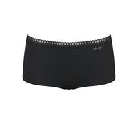 Panty SLOGGI "GO Crush Short C3P", Damen, Gr. XS, schwarz, Single Jersey, Obermaterial: 95% Baumwolle, 5% Elasthan, körpernah, Unterhosen Panty, mit Spitzendetails (90633544-XS) schwarz