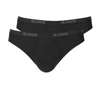 Sloggi Herren Slips Basic Mini – 2er-Pack, Baumwolle, Logo, Schwarz, Größe M