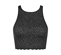 Spitzenshirt SLOGGI "ZERO Feel Bliss Crop Top" Gr. M, schwarz (black) Damen Shirts (20621319-M) black