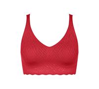 Bralette SLOGGI "ZERO Feel Bliss", Damen, Gr. XL, N-Gr, shanghai rot, Spitze, Obermaterial: 76% Polyamid, 24% Elasthan, modisch, BHs, nahtlos mit Spitzenoptik, V-Ausschnitt, herausnehmbare Pads (51108