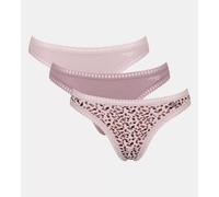 Sloggi String mit Spitzenbesatz Modell 'Crush' in Mauve, Größe M