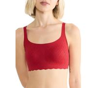 Sloggi Bustier ZERO Feel Bliss – nahtlos Stretchspitze, herausnehmbare Pads – Damen XS, Shanghai Rot