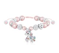 SLOONG Teenager Mädchen Geschenke Einhorn Halskette, Silber Armband mit Buchstaben Kinder Schmuck C Armbänder Geburtstagsgeschenk Einhorn Geschenke für Mädchen 5 6 7 8 9 10 11 12 Jahre