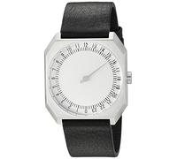 slow Jo 05 - Black Leather, Silver Case, Silver Dial Analog Leder Schwarz slow Jo 05