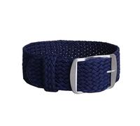 SLSKO 16mm 18mm 20mm 22mm Einfarbige Perlon gewebte Nylon-Uhrenarmbänder Armband Stoff gewebtes Uhrenarmband Band Schnalle Gürtel Schwarz Blau(Dark blue,20mm)