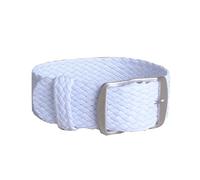 SLSKO 16mm 18mm 20mm 22mm Einfarbige Perlon gewebte Nylon-Uhrenarmbänder Armband Stoff gewebtes Uhrenarmband Band Schnalle Gürtel Schwarz Blau(White,22mm)