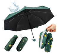 SLTAXAR Kompakter Regenschirm Sturmfest mit 8 Rippen Taschenschirm Dunkelgrün Herzform Mini Umbrella Pocket Taschenschirme Faltender UV-Regenschirm Minischirm Leicht Mini Schirm Damen für Handtasche