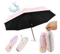 SLTAXAR Kompakter Regenschirm Sturmfest mit 8 Rippen Taschenschirm Rosa Herzform Mini Umbrella Pocket Taschenschirme Faltender UV-Regenschirm Minischirm Leicht Mini Schirm Damen für Handtasche