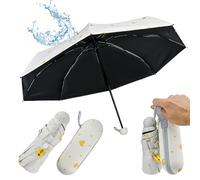SLTAXAR Kompakter Regenschirm Sturmfest mit 8 Rippen Taschenschirm Weiß Herzform Mini Umbrella Pocket Taschenschirme Faltender UV-Regenschirm Minischirm Leicht Mini Schirm Damen für Handtasche