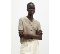 Marc O'Polo Loose Fit Strickjacke aus Baumwolle-Leinen-Mix in Sand, Größe S