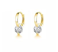 SLUYNZ 925 Sterling Silber CZ Creolen Ohrringe für Damen Mädchen Minimalistische Creolen Ohrringe Huggie (B-Gold)