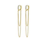 SLUYNZ 925 Sterling Silber CZ Creolen Ohrringe Kette für Damen Creolen Ohrringe Huggie Lange Ohrringe Ohrhänger