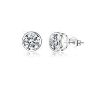 SLUYNZ 925 Sterling Silber CZ Ohrringe Ohrstecker für Damen Zirkonia Ohrstecker kleine Knorpel Ohrringe 5MM/6MM/7MM