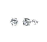 SLUYNZ 925 Sterling Silber Ohrringe Zirkonia Ohrstecker für Damen CZ Ohrstecker 5MM/6MM/7MM Simulierter Diamant Ohrstecker (5MM, A-Silber)
