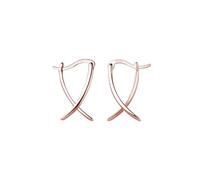 SLUYNZ 925 Sterling Silber X Creolen Ohrringe für Damen Minimalistische Creolen Ohrringe Huggie (C-Rose Gold)