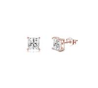 SLUYNZ 925 Sterling Silber Zirkonia Ohrstecker für Damen Simulierter Diamant CZ Ohrstecker 5MM / 6MM / 7MM Zirkonia Ohrstecker (7MM, C-Roségold)