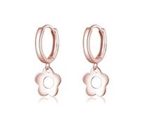 SLUYNZ Solid 925 Sterling Silber Blume Creolen Ohrringe für Damen Niedliche Blume Creolen Ohrringe Huggie Hängend Ohrringe (C-Rose Gold)