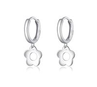 SLUYNZ Solid 925 Sterling Silber Blume Huggie Creolen Ohrringe für Damen Hängend