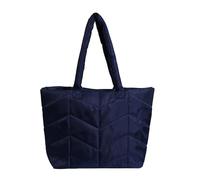 SLXLYH Schultertasche, Crossbody-Tasche für Damen, Winter, gesteppt, große Kapazität, Nylon, gepolstert, Nylon, Unterarm-Geldbörse, lässige Handtasche für Damen, dunkelblau, Einheitsgröße